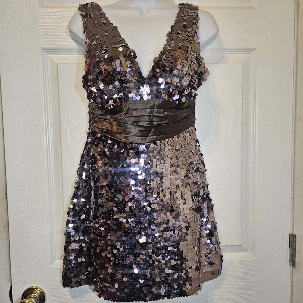 Forever 21 Sequin Mini Dress - Brown
